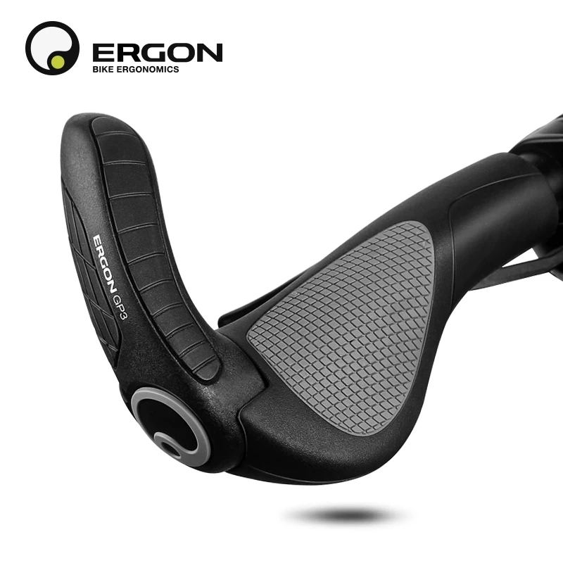 

ERGON GP3 Anti-Slip Bicycle Grips Mountain Bike Handlebar Grips Ergonomic Soft MTB Handles Rubber Cycling Grips with Bar Ends