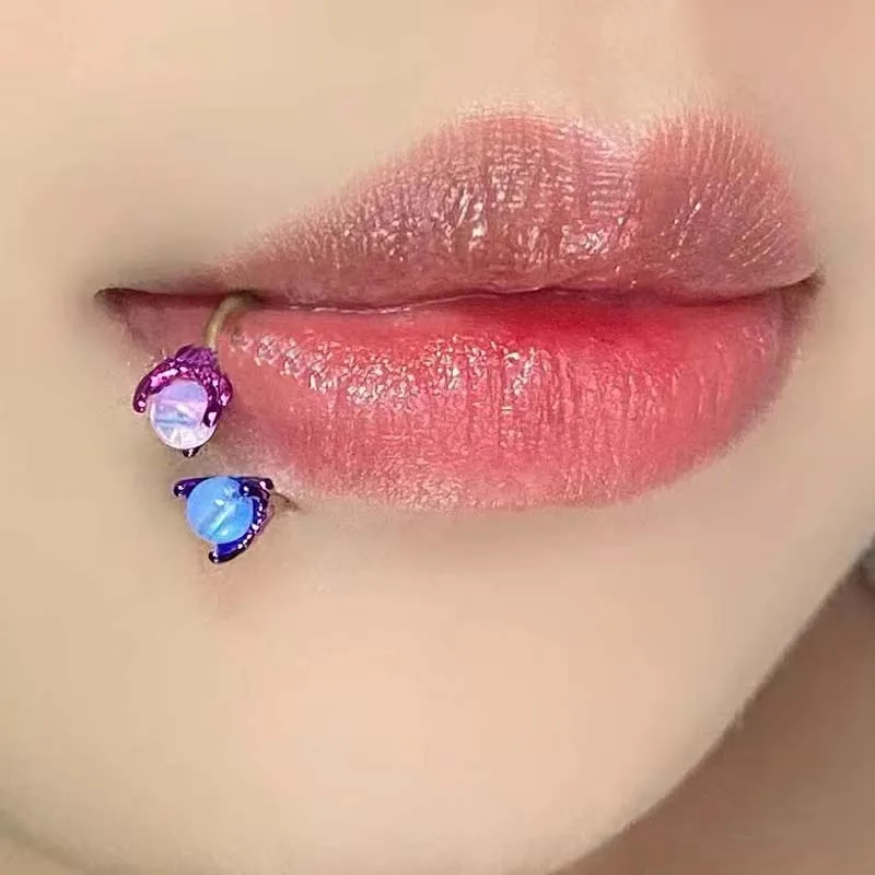 

1PC Stainless Steel Septum Piercing Nose Ring Lip Piercing Dragon Claw Opal Helix Earring Cartilage 16G Gauged Ear Piercing