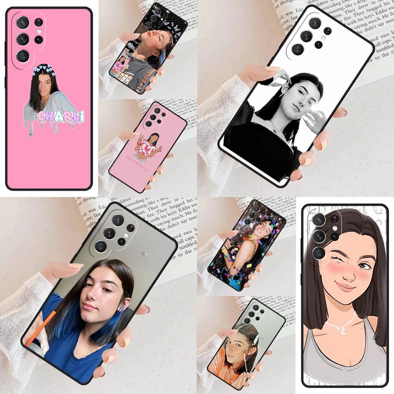 Эстетичный чехол Charli amelio для телефона Samsung Galaxy S24 S23 S22 S21 Ultra S10 Note 10 Pro S20 Plus FE S9 S8