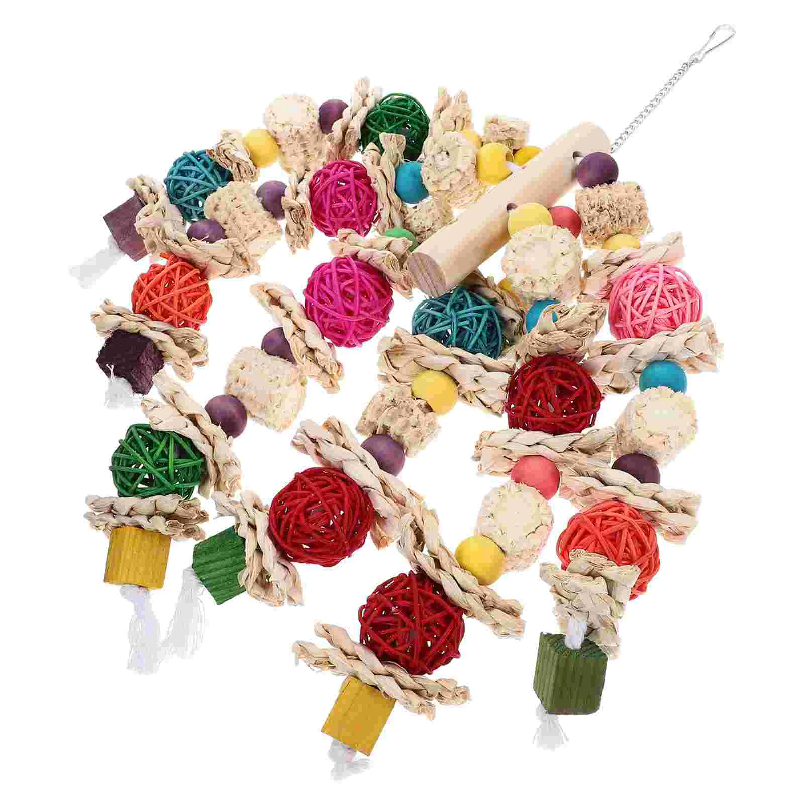 

Suspending Parrot Toy Bird Hanging Plaything Toys Climb Natural Bite Wooden Cockatiel