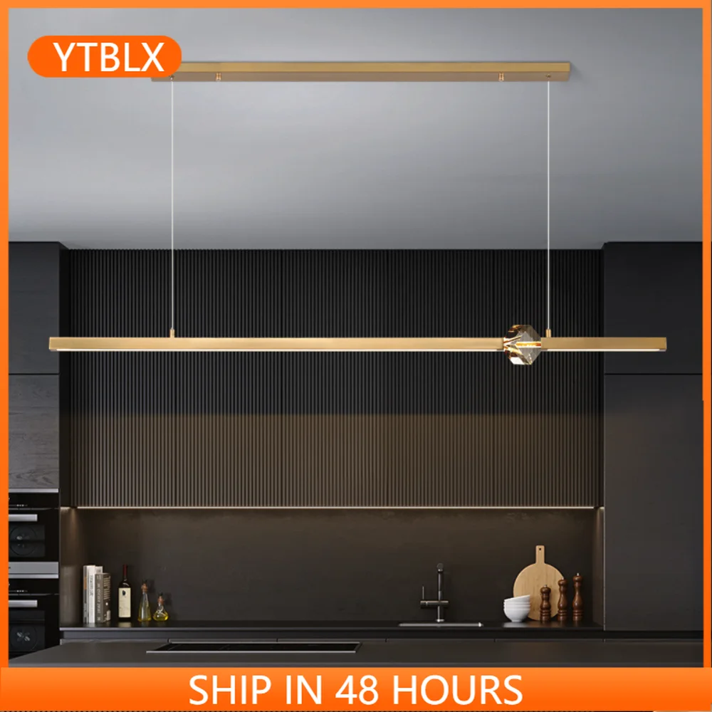 

Restaurant chandelier designer original minimalist modern minimalist light luxury crystal office lighting long dining table bar