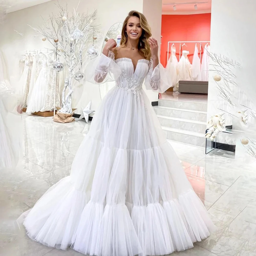 

Эротогеничная трапециевидная юбка без бретелек с воротником-фонариком и оборками, Тюлевое свадебное платье, сексуальная Пышная юбка принцессы, Новая мода