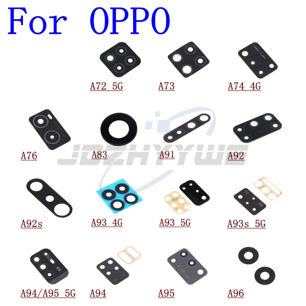 Стеклянный объектив задней камеры для OPPO A72, A73, A74, A76, A83, A91, A92, A92s, A93, A94, A95, A96, 4G, детали с клейкой лентой + инструменты, 2 шт.