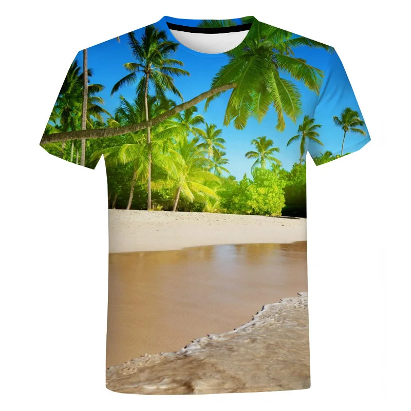 

Hawaiian T Shirt Beach 3D Print Holiday Casual T-shirts Streetwear Man Woman Fashion Harajuku Oversized Tees Kids Tops Clothing