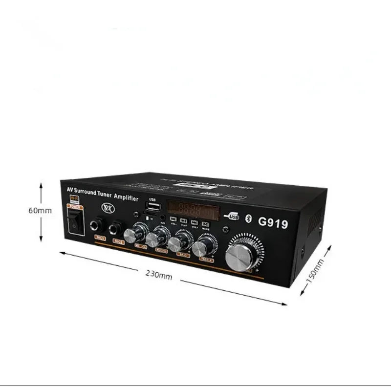 Мини-усилитель звука стерео усилитель мощности с поддержкой bluetooth FM SD Hi-Fi 2 канала