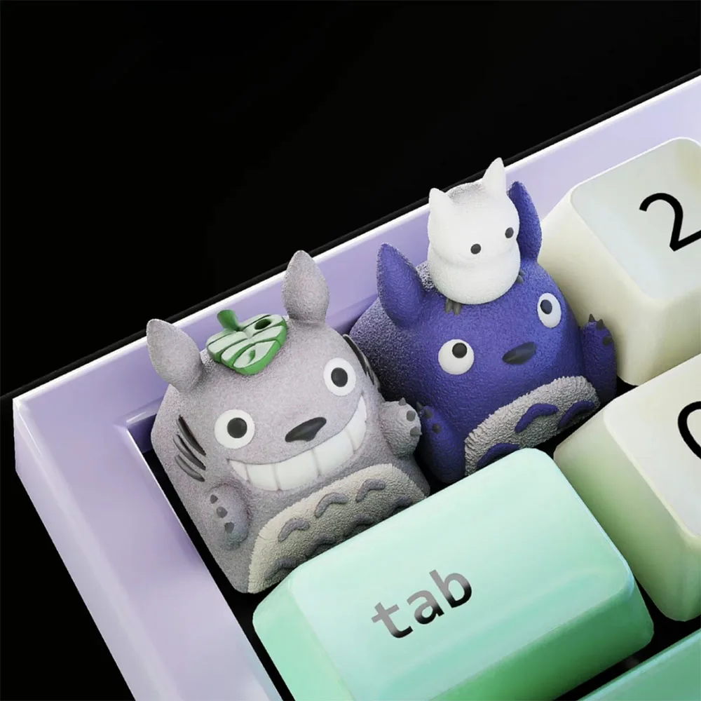 

Симпатичные колпачки для клавиш Totoro для механической клавиатуры с перекрестным валом без подсветки мультяшный персонализированный колпачок для клавиш TOTORO