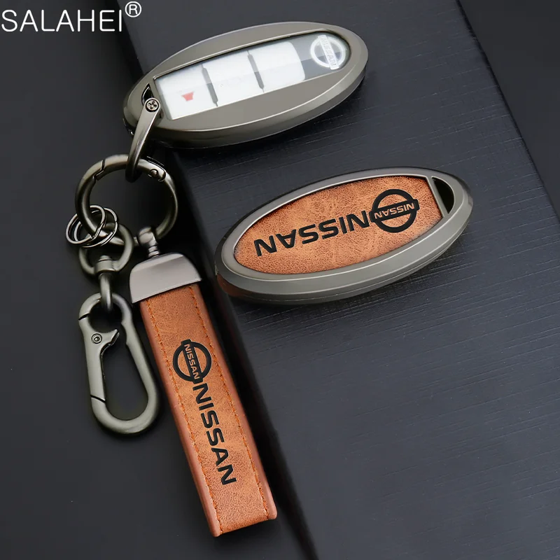 

Zinc Alloy Leather Car Key Cover Shell For Nissan Qashqai J10J11 X-Trail T31T32 Kicks Tiida Pathfinder Keychain Auto Accessories