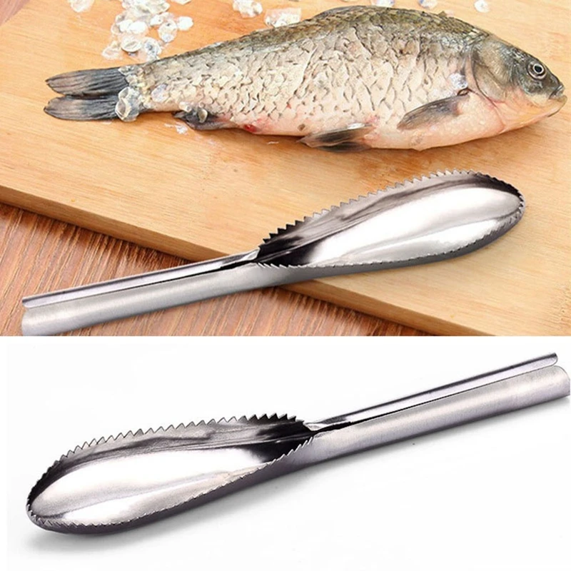

Очиститель рыбной чешуи, скребок из нержавеющей стали, нож, рыбочистка, инструмент для удаления чешуи, бритва для рыбной кожи, чистящая щетк...