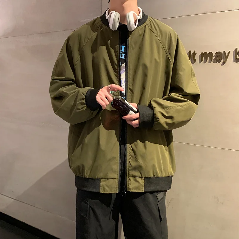 

Men's Bomber Streetwear Jacket 2022New Hip Hop Loose Pilot Male College Style Clothing Plus Size Casual Fashion Baseball Coats