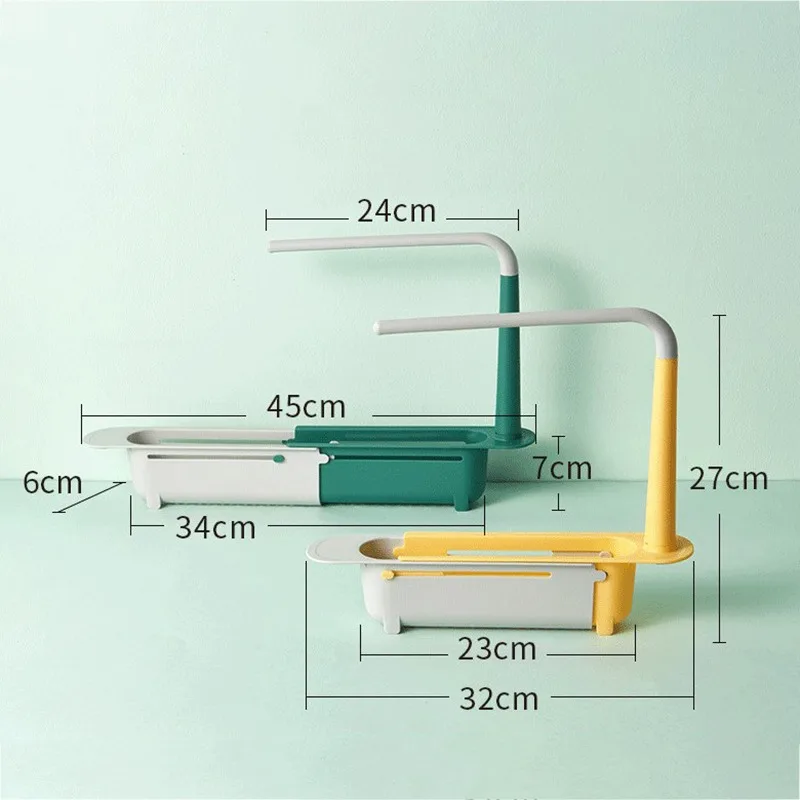 Telescopic Sink Shelf Organizer Soap Sponge Drain Rack Storage Basket Faucet Holder Adjustable Bathroom For Kitchen | Дом и сад
