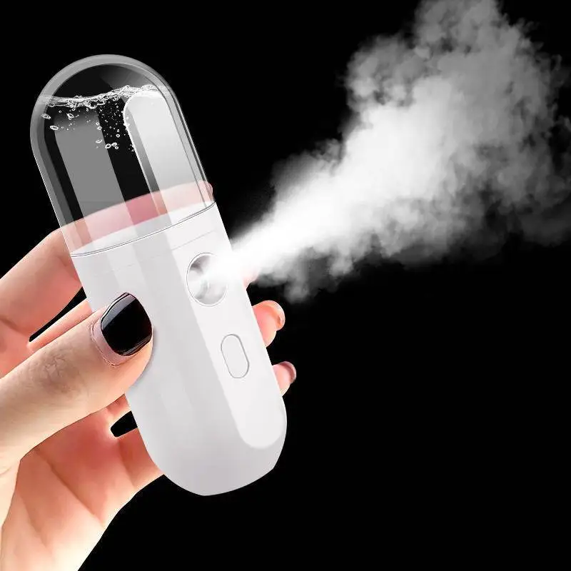 

1PC Sprayer Water Replenishing Instrument USB Humidifier Moisturizing Mist Facial Steamer Rechargeable Nebulizer Skin Care Tools
