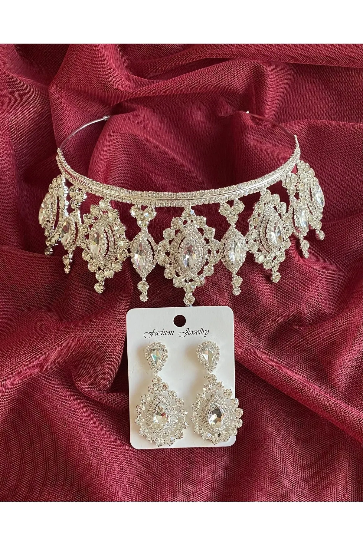 

Bridal Accessories Bridal Crown And Earring Set-Wedding Crown Earring Set Wedding Handmade For Bride And Bridesmaids