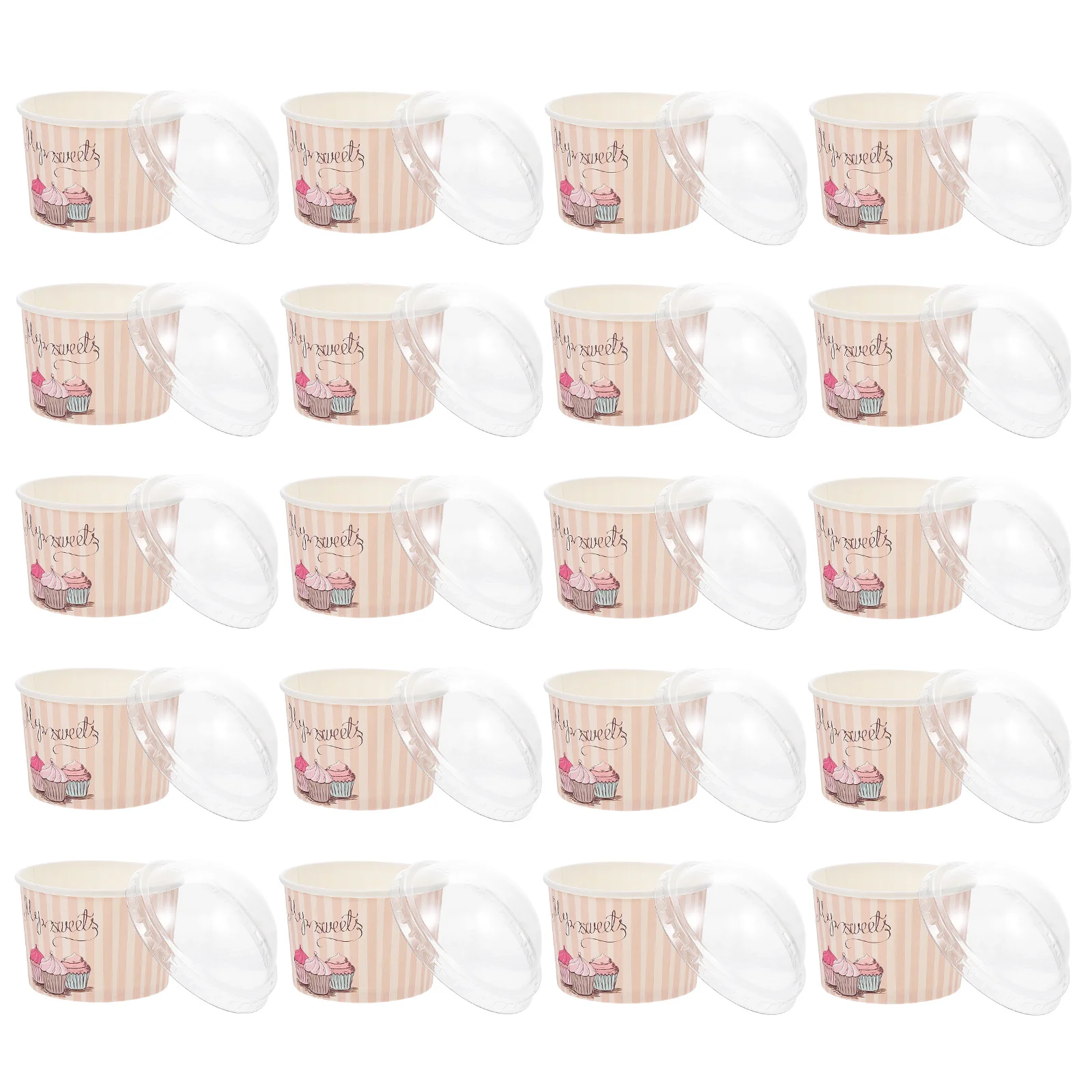 

Paper Cup Cups Ice Cream Dessert Yogurt Bowl Bowls Cake Sundaedisposable Pudding Containertreat Lids Containers Lid Partysmall