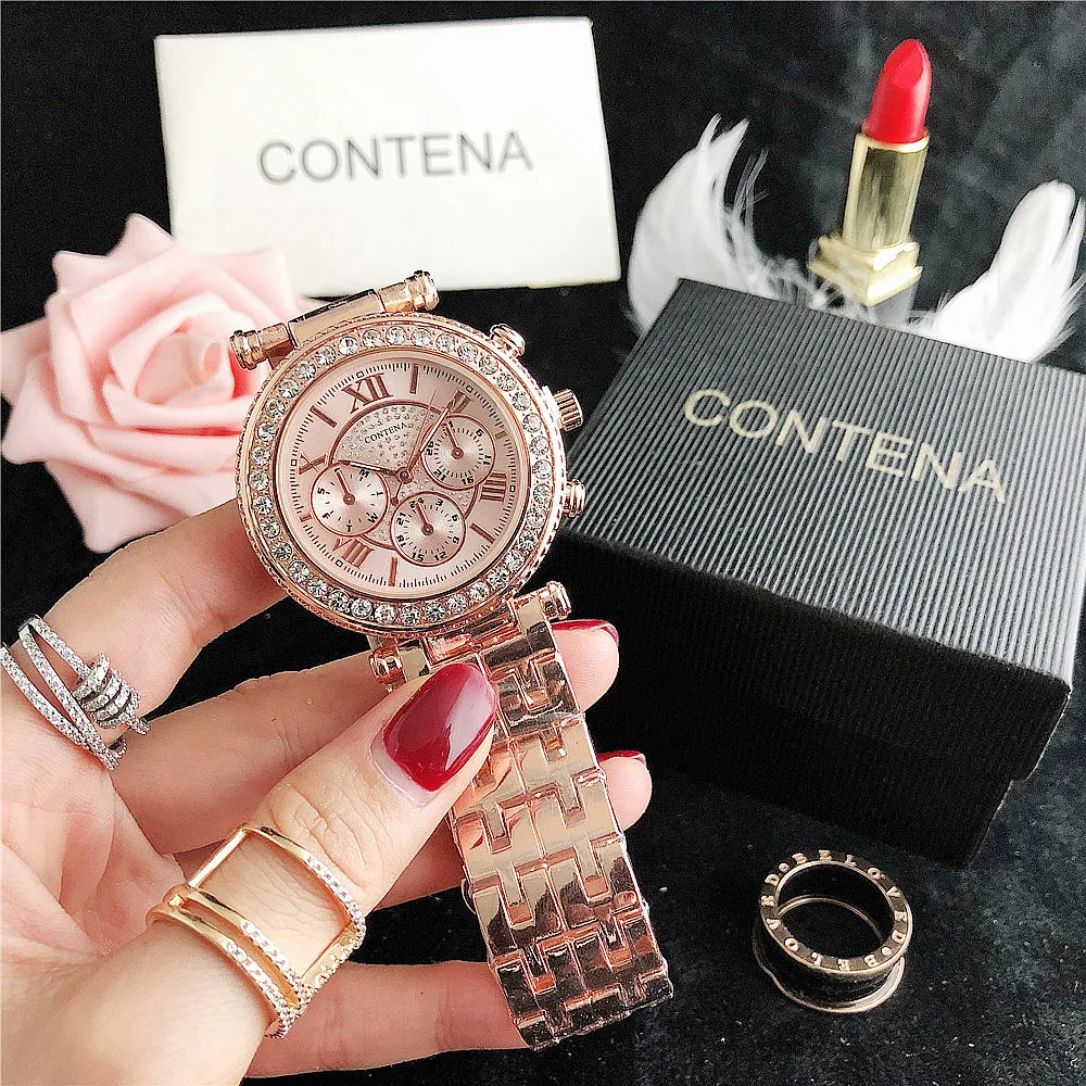 Women's fashion Stainless Steel wrist watch women's watch luxury top brand quartz watch female clock Relogio Feminino  2023