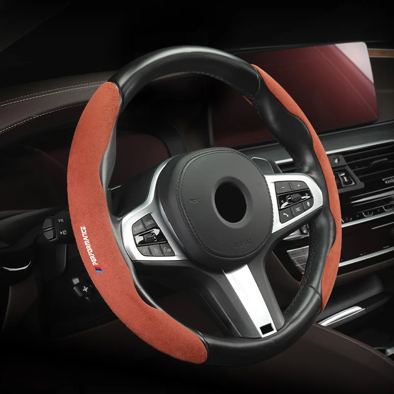 

Car Steering Wheel Cover Case For BMW 38CM Alcantara Anti-slip Warm Durable Steering Wheel Covers Soft Auto Interior Accessories