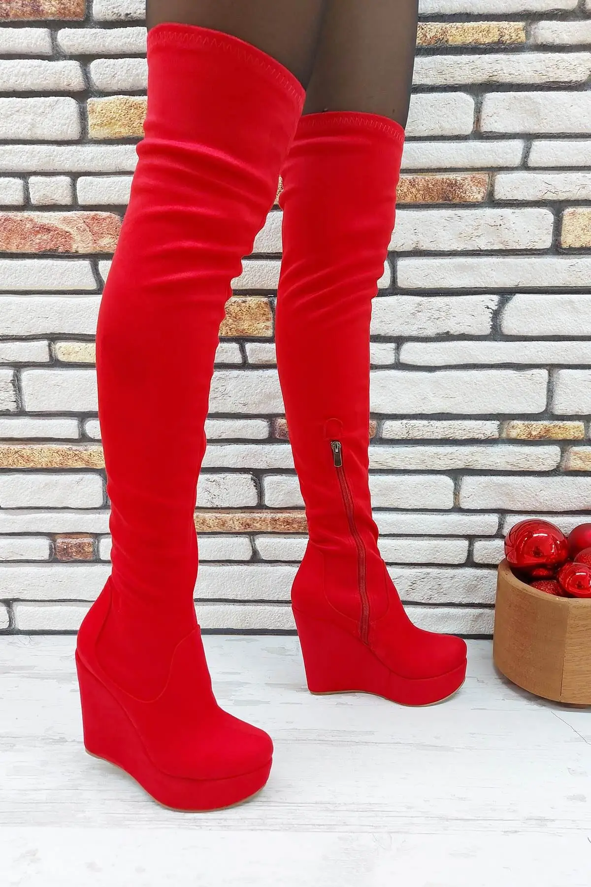 Women's Fashion Handmade Special Suede elephants Heels On The Knee Boots