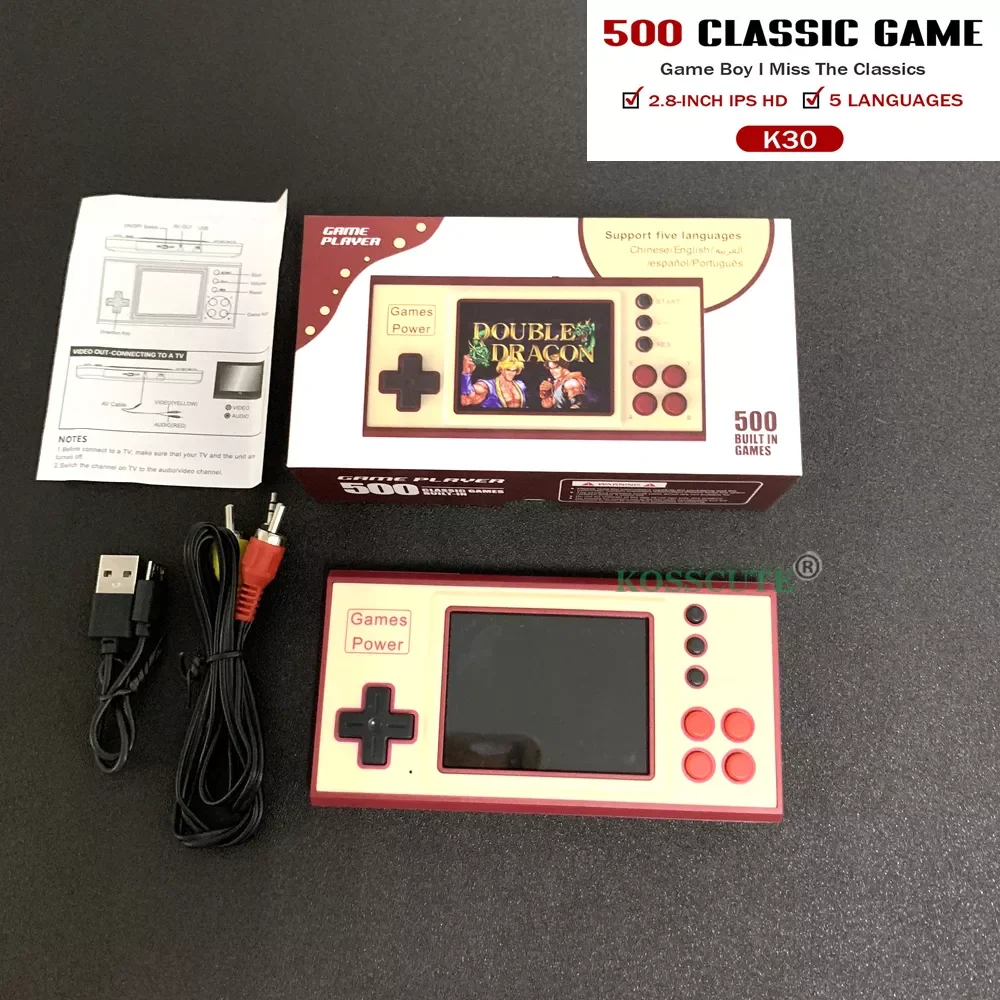 

K30 Handheld Game Consoles 500 IN 1 Retro Video Game Console 8 Bit Game Player Handheld Game Players Gamepads