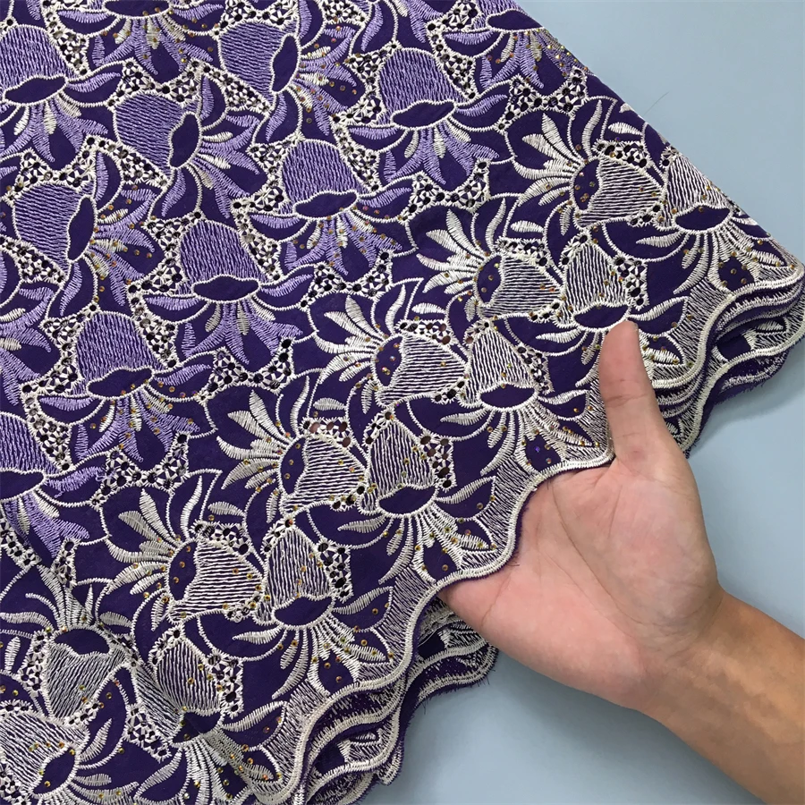 SJD LACE Африканская хлопковая кружевная ткань 5 ярдов 2024 Высокое качество Австрии