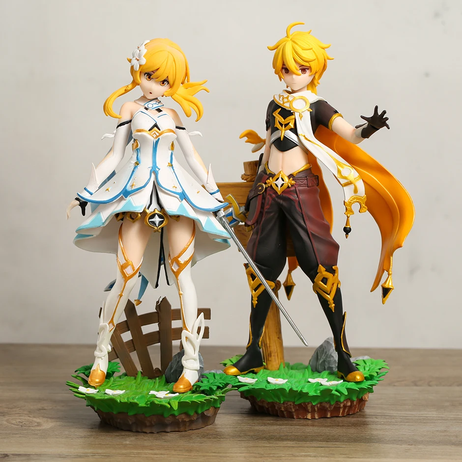 

Genshin Impact Traveler Aether / Lumine 1/7 Scale PVC Figure Anime Figurine Model Toy Doll Gift