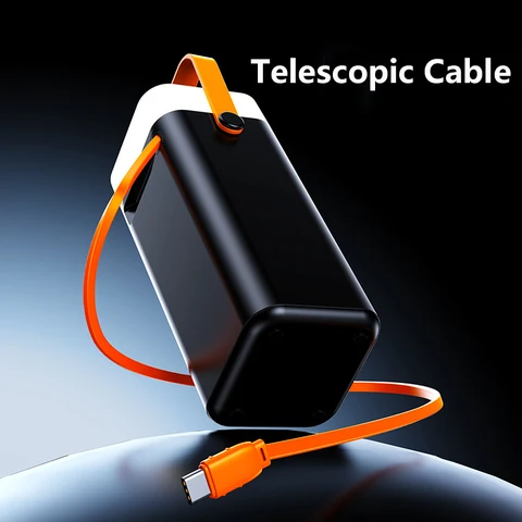 Power Bank 50000 мАч с кабелем USB C Портативное быстрое зарядное устройство PD 22,5 Вт Powerbank для iPhone Samsung Huawei Xiaomi Внешняя батарея