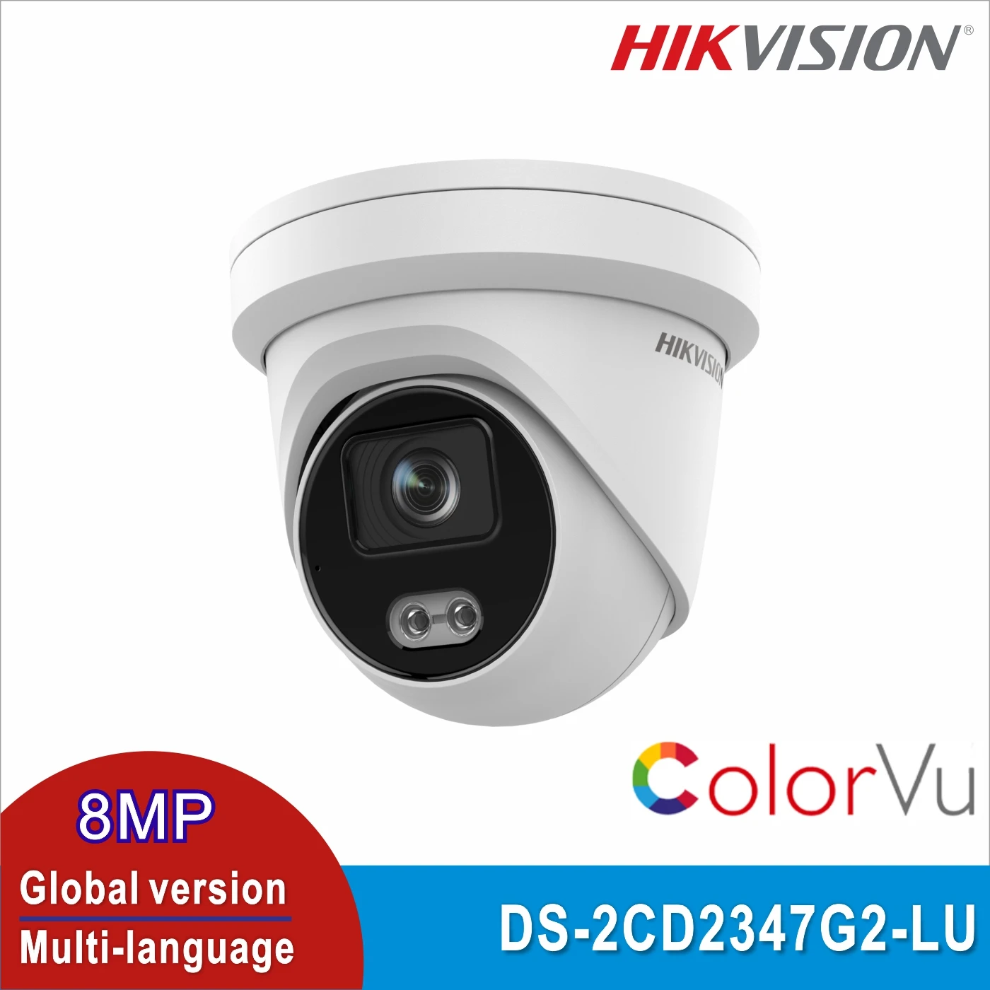 

Original Hikvision IP DS-2CD2347G2-LU ColorVu 4MP Mic Built in Turret Network Dome IPC POE Camera