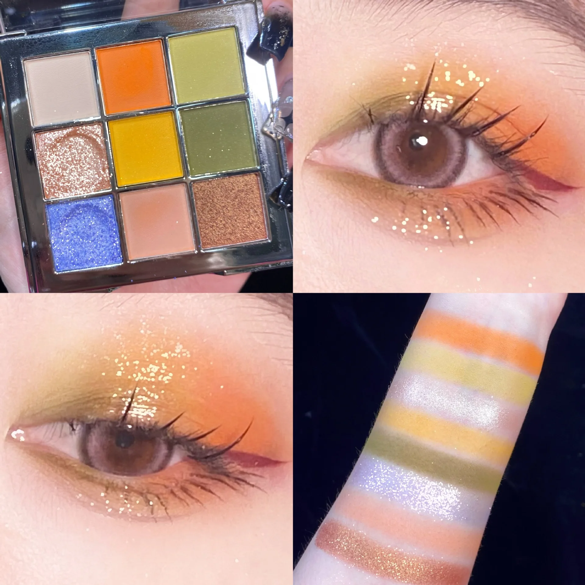 

9 Colors Eyeshadow Palette Colorful Pearlescent Parity Makeup Beauty Glazed Glitter Cosmetics