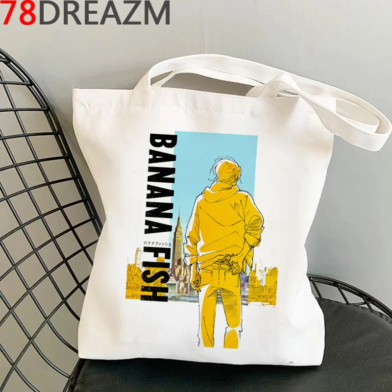 

Banana Fish shopping bag shopper reusable bolsa cotton recycle bag bag foldable reusable fabric sac cabas custom