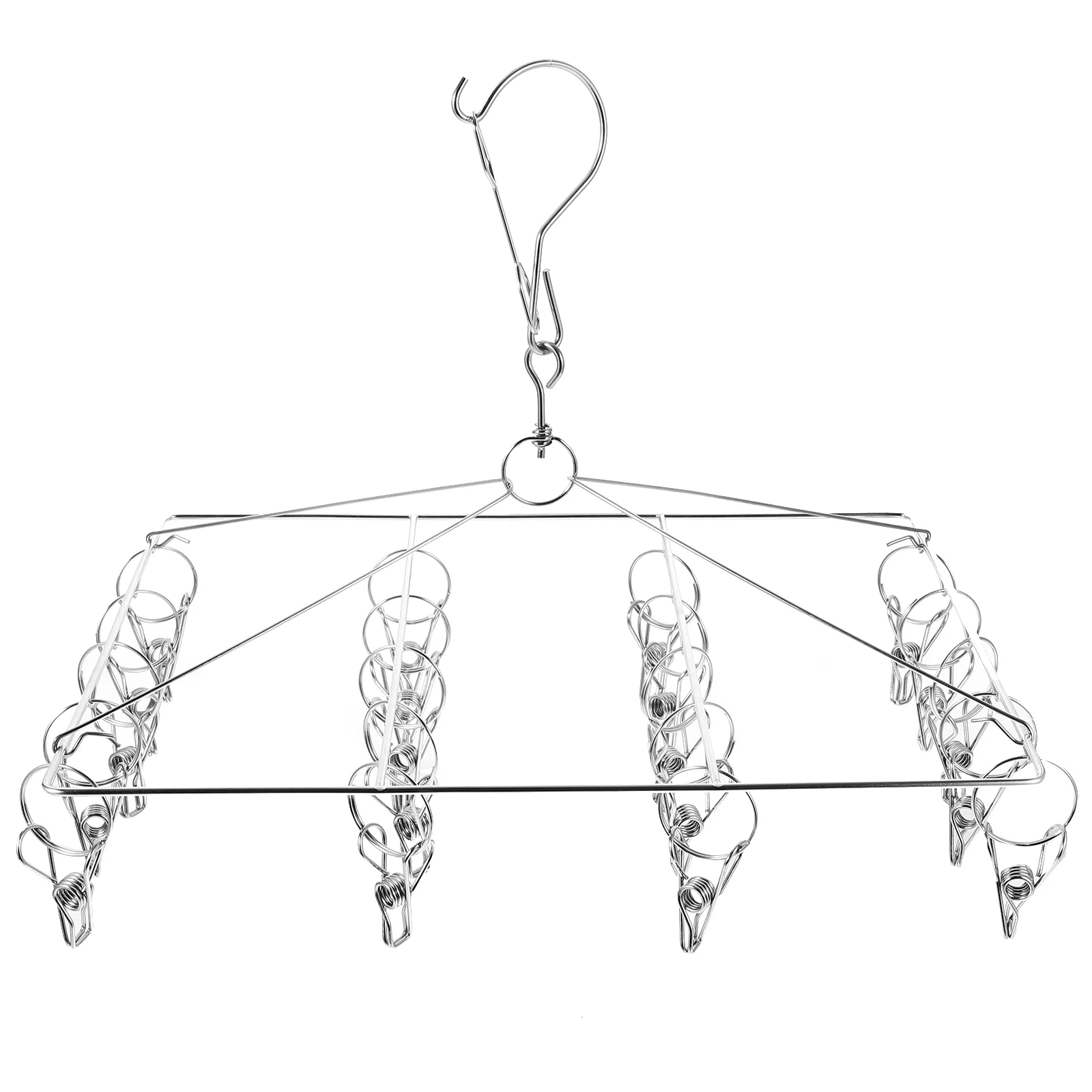 

Drying Rack Hangers Clothes Clips Socks Hats Stainless Steel Laundry Child