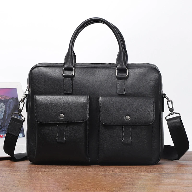 AETOO  Men's business handbag new fashion men's bag one shoulder cross-body head layer cowhide leather briefcase men's computer
