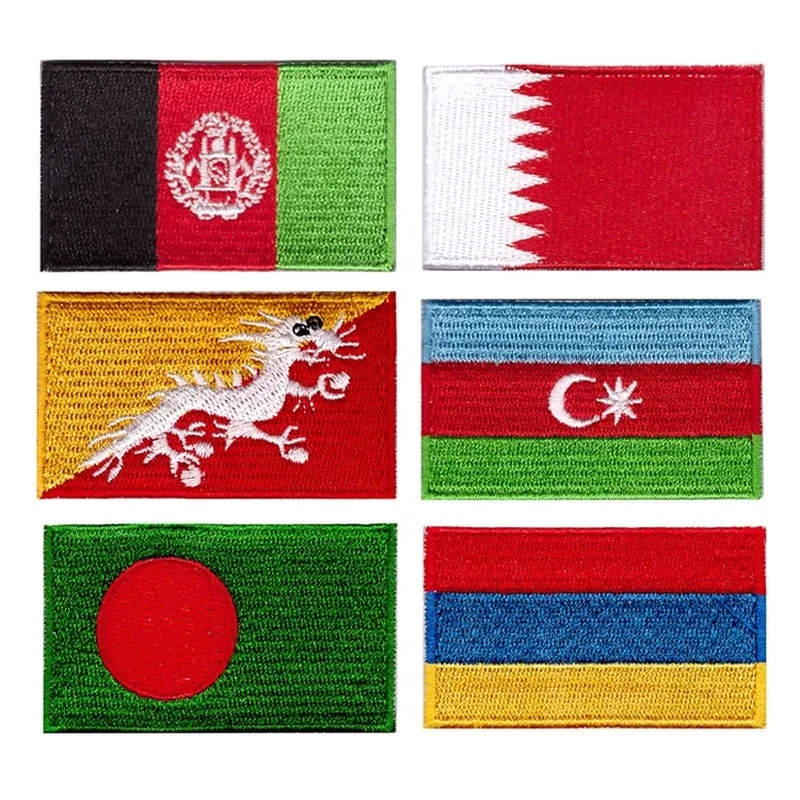 

10pcs/lot National Flag Embroidery Patches Backpack Clothing Decoration Accessories Diy Iron Heat Transfer Applique
