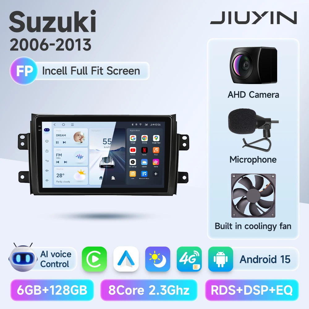 

Автомобильный радиоприемник для Suzuki SX4 2006-2013, Fiat Sedici 2005-2014, мультимедийный видеоплеер, навигация, Android 15 2din, стерео аудио для Carplay