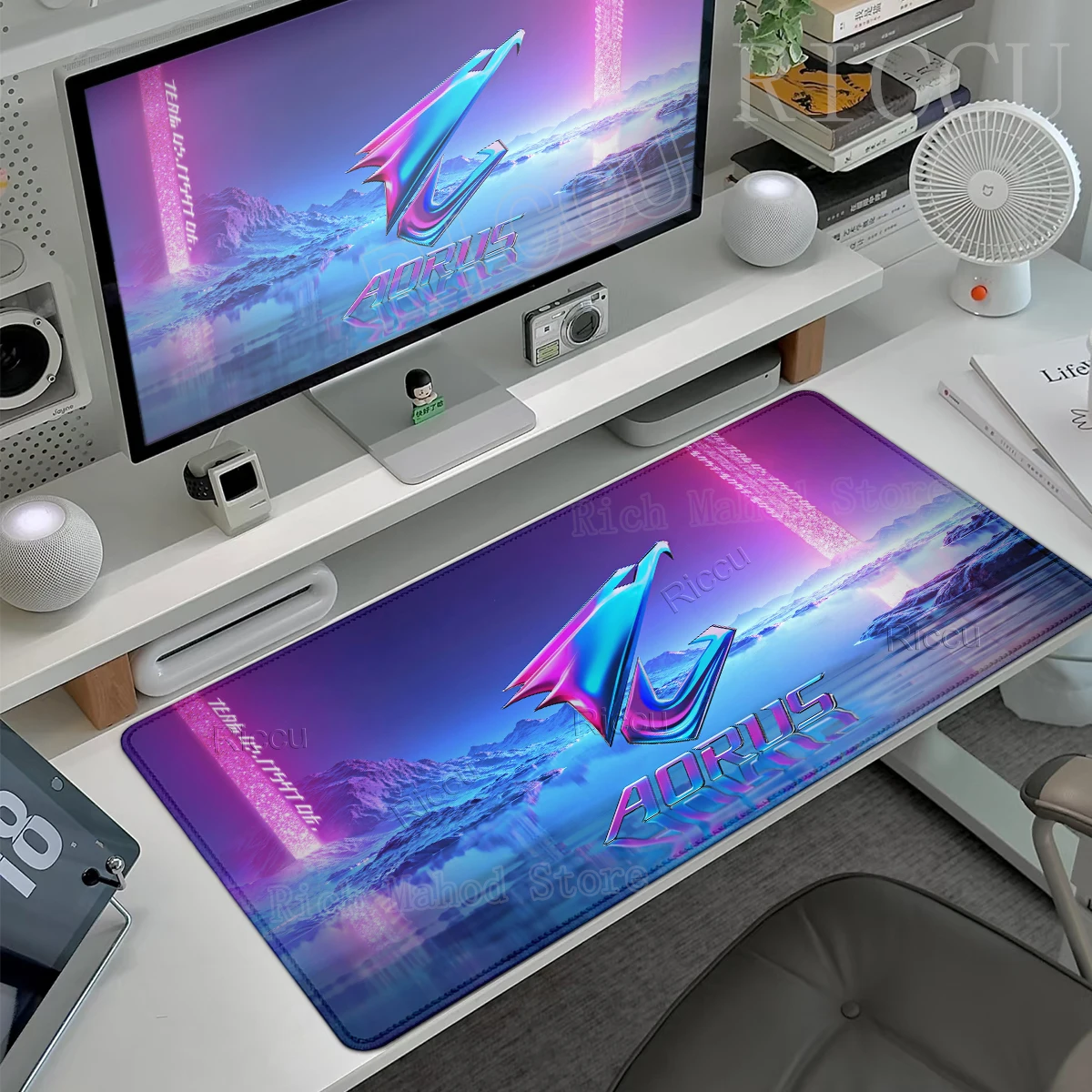 Фото Большой игровой коврик для мыши AORUS XXL, офисный коврик для ноутбука, коврик для игровой мыши ПК, коврик для киберспорта, аксессуары для клавиатуры, настольный коврик для стола №2