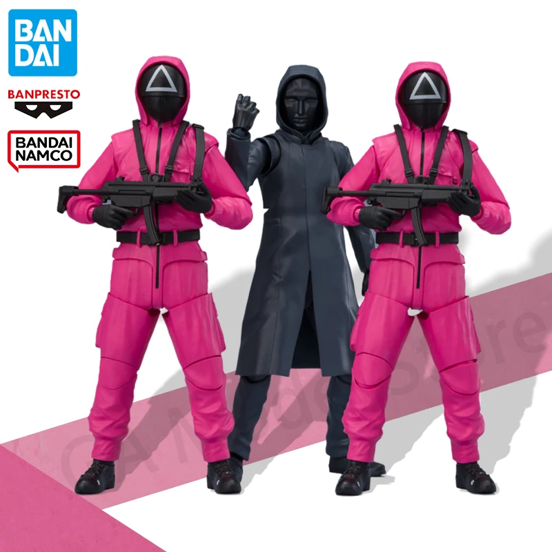 В наличии Bandai S.H.Figuarts Masked Worker Manager Squid Game Round Face Аниме Фигурка Коллекция Модель