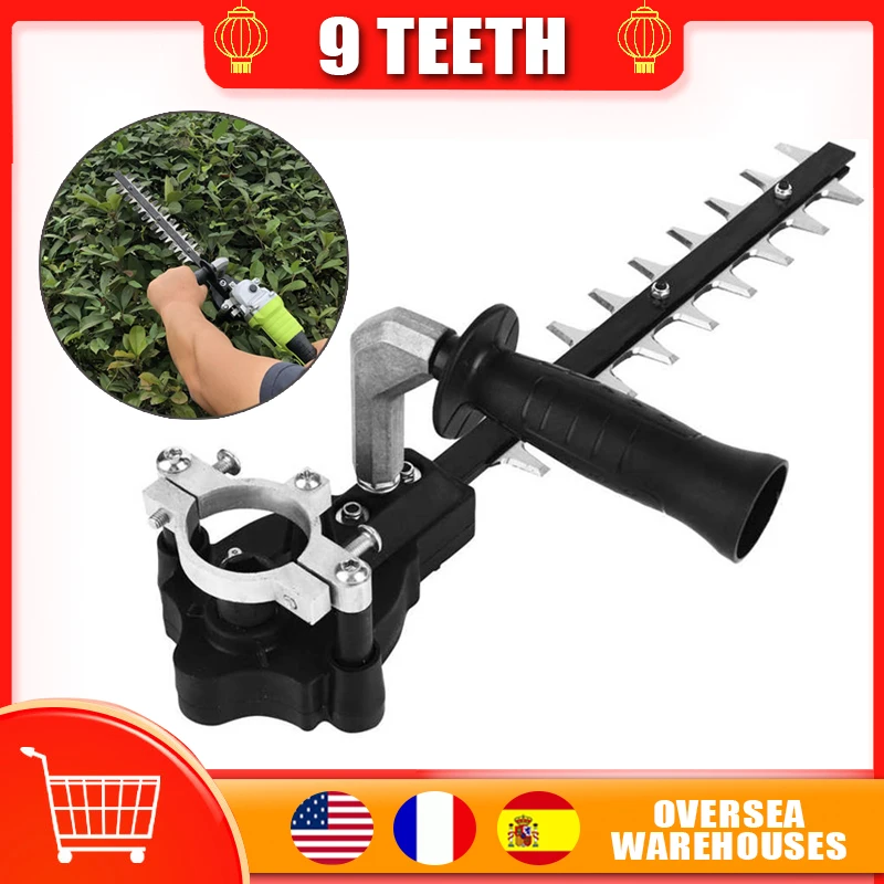 

9 Teeth Hedge Trimmer Head Angle Grinder Trimmer Accessories High Pole Brush Grass Cutter Harvester Mower For Garden Tools Spare