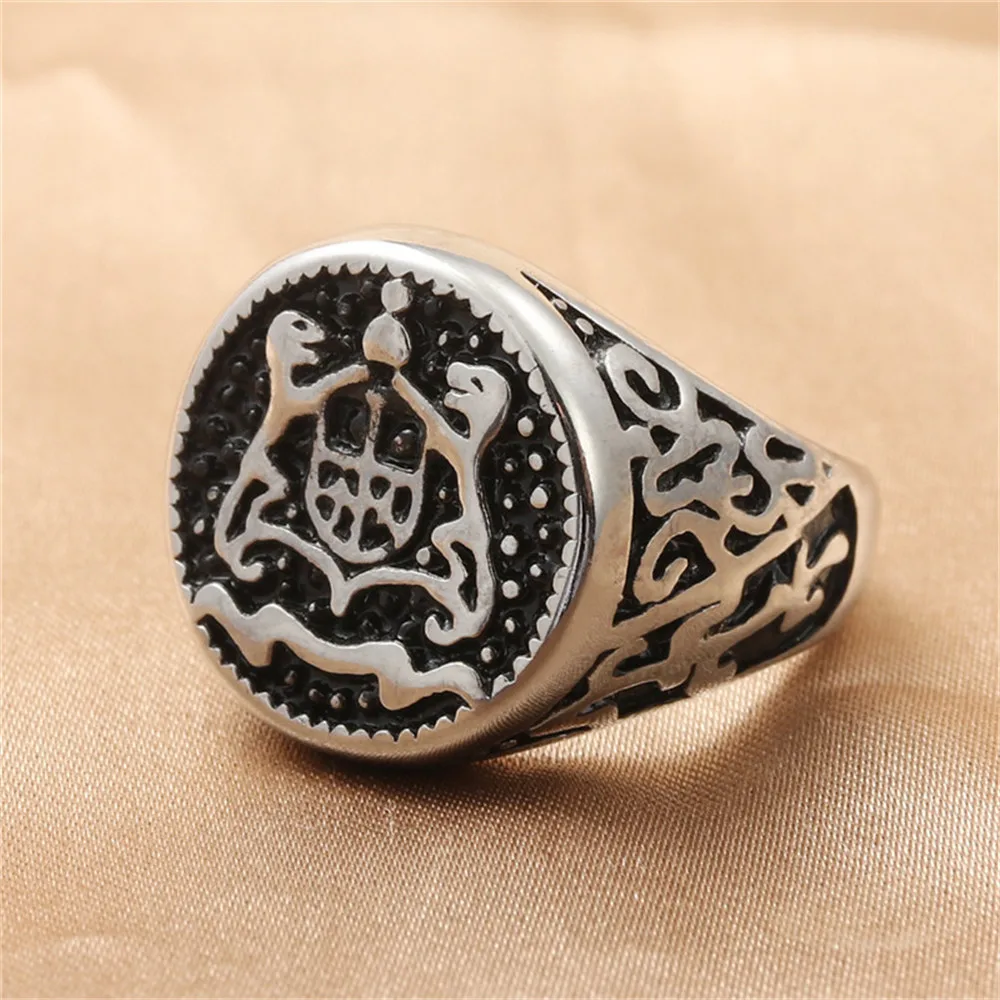 

Men's Vintage Titanium Steel Crown Ring Jewelry Gift Size 8-12