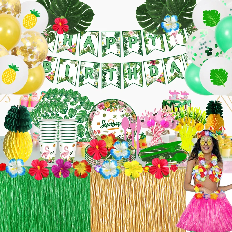 Гавайские искусственные тропические Пальмовые Листья летняя тематическая