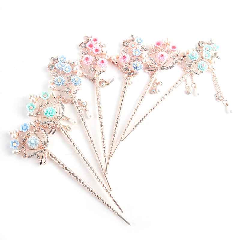 

Chinese Style Tassels Metal Hair Sticks Hairpin Pearl Hair Pins Clip Flower Hair