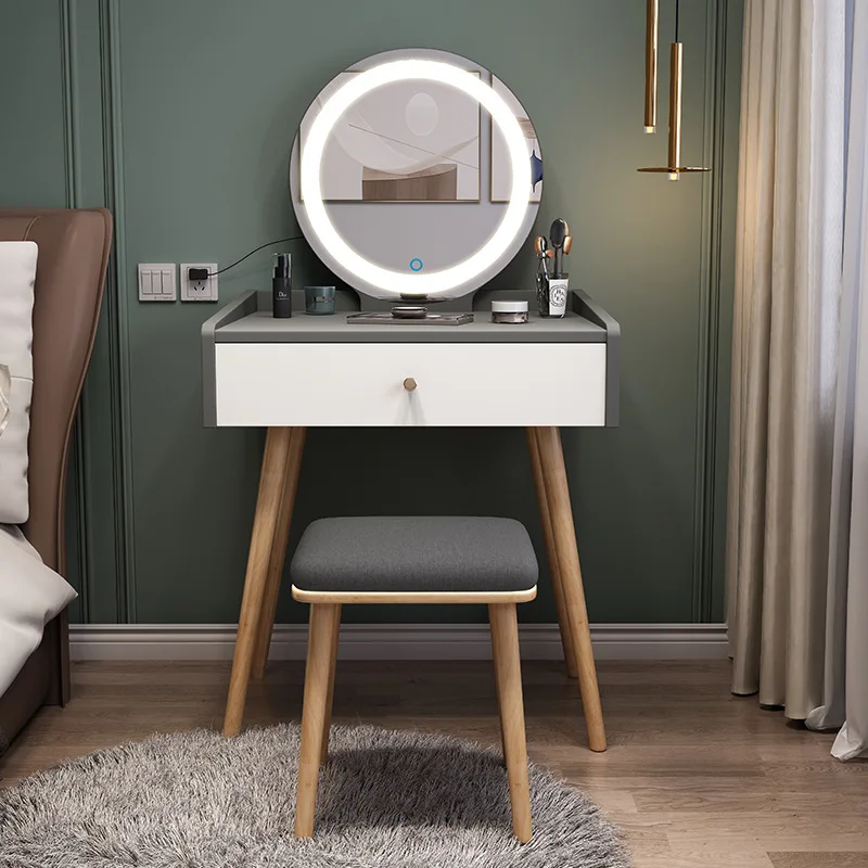 

Single Bedroom Dresser Mini Contemporary Contracted Nordic Make-up Units Table Modern Small Home Furniture Self-contained HY