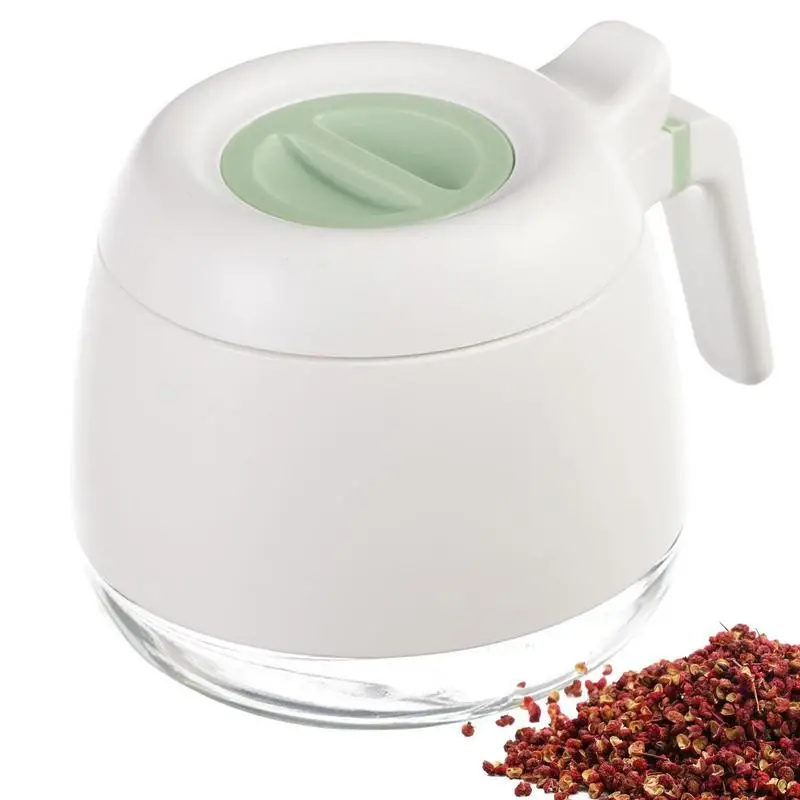 

Банки для специй, портативные круглые банки для специй с ложками, многоразовый кухонный стеклянный дозатор соли для морской соли, специй, сахара, приправ