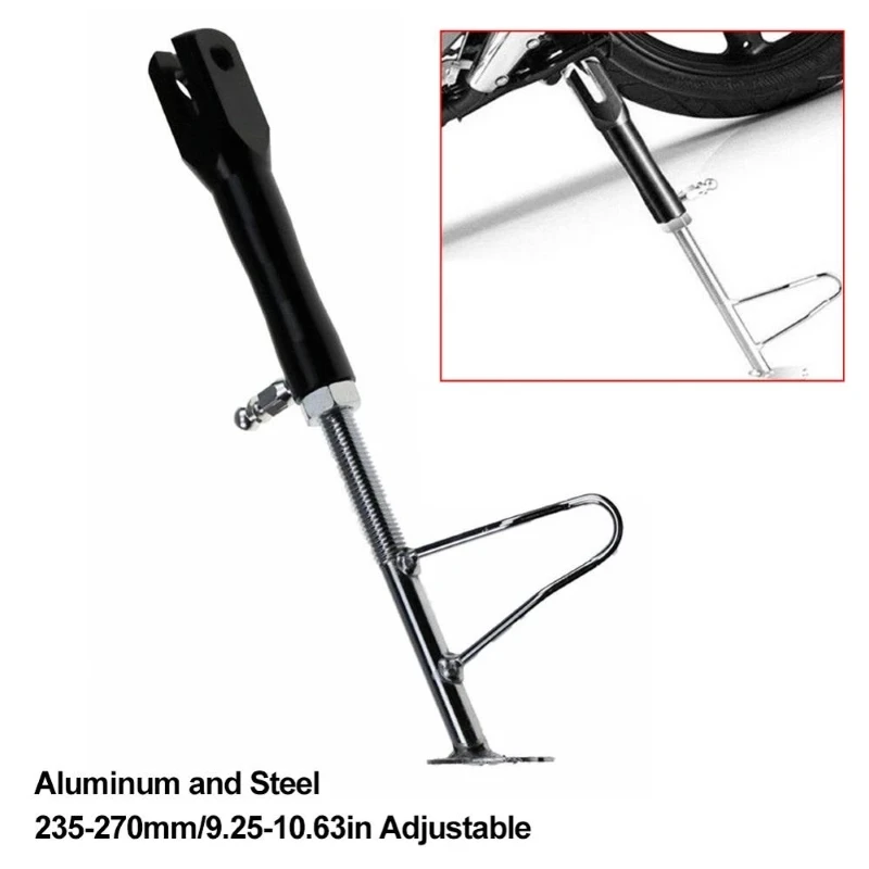 Universal Adjustable Kickstand 235-270mm Motorcycle Side Stand Leg Prop Retractable Motorcycle Side Stand