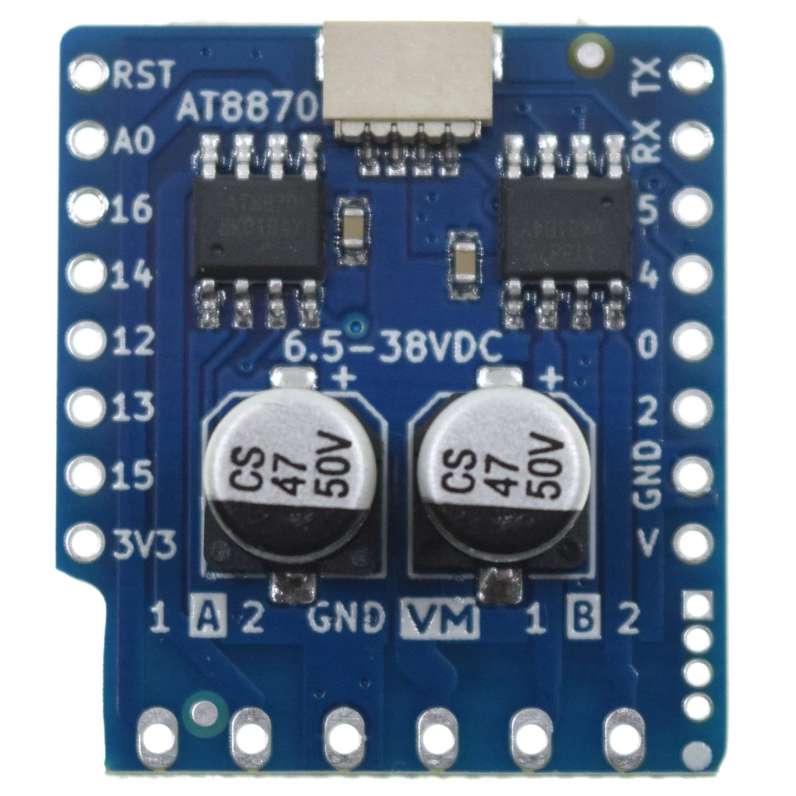 Щит двигателя AT8870 v1.0.0 6 5-38 в для LOLIN (WEMOS) D1 mini I2C Dual Motor |