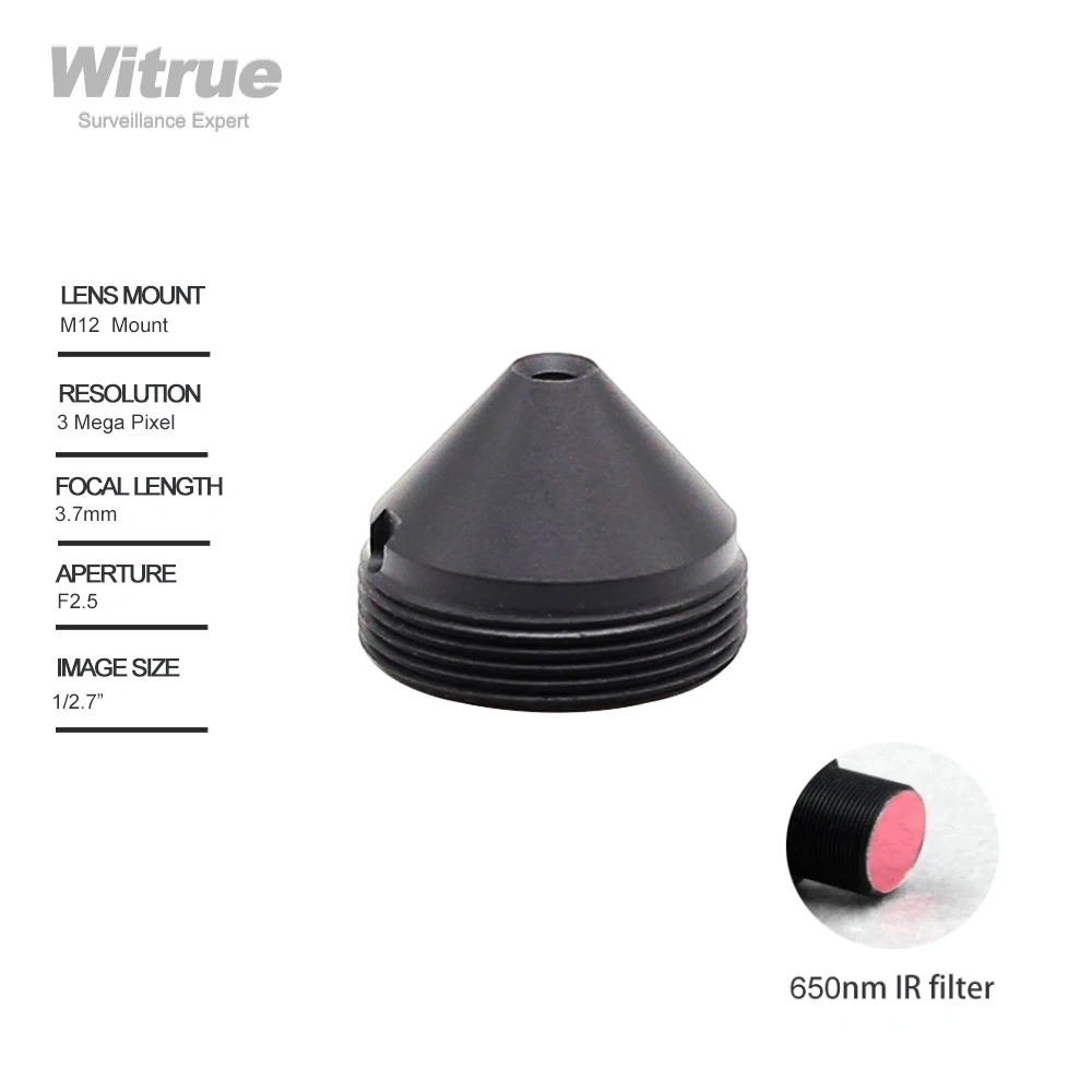 

Witrue Pinhole CCTV Lens 6mm 2 Megapixel 1080P 1/2.7" F2.5 M12 Mount with 650nm IR filter for Surveillance Security Cameras