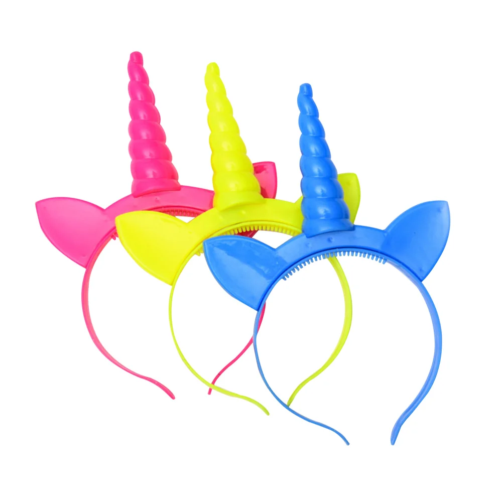 

3pcs Hair Hoops Luminous Funny Glowing Creative Accessory Hairwear Headband for