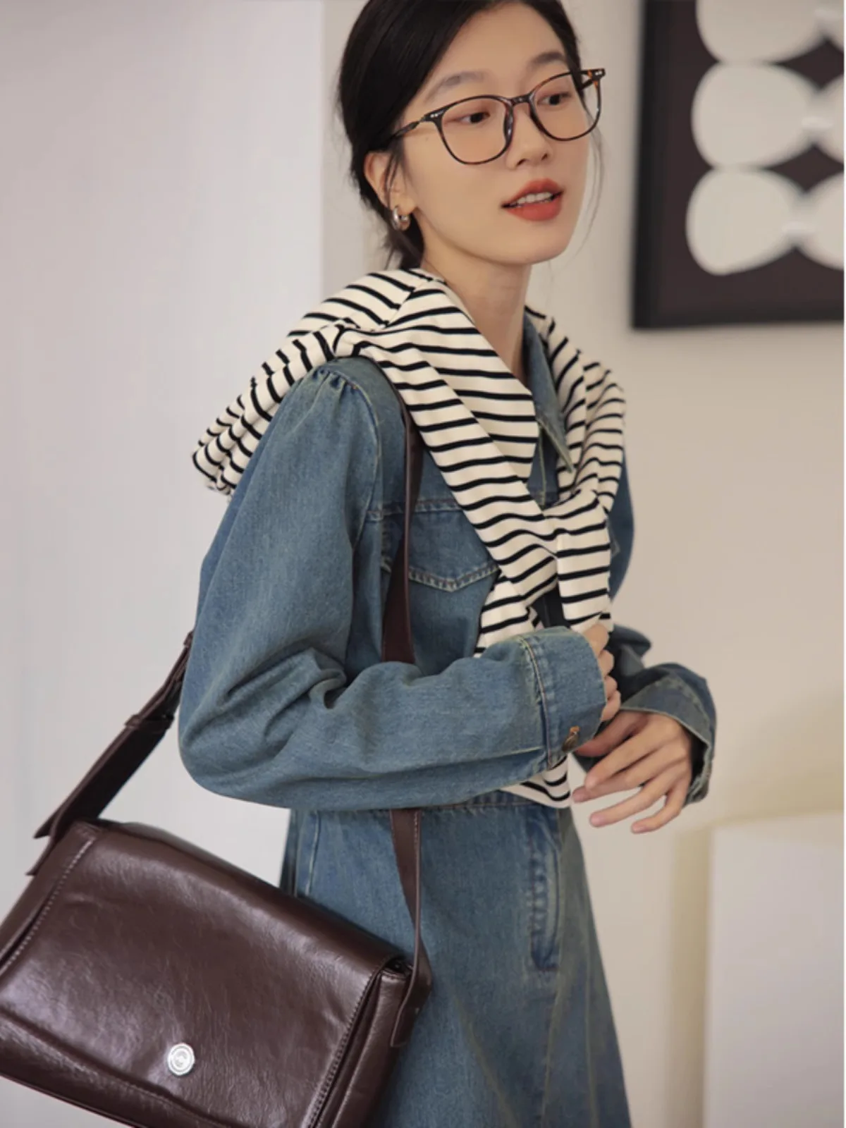 Джинсовая юбка рыбий хвост женская осень 2023 новинка во французском стиле