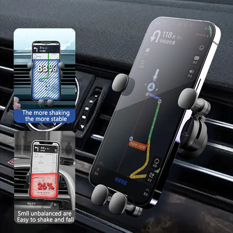 

Gravity Car Phone Holder Air Vent Clip Mobile Stand Smartphone for IPhone 13 12 Xiaomi Samsung Huawei Cell Car Holder
