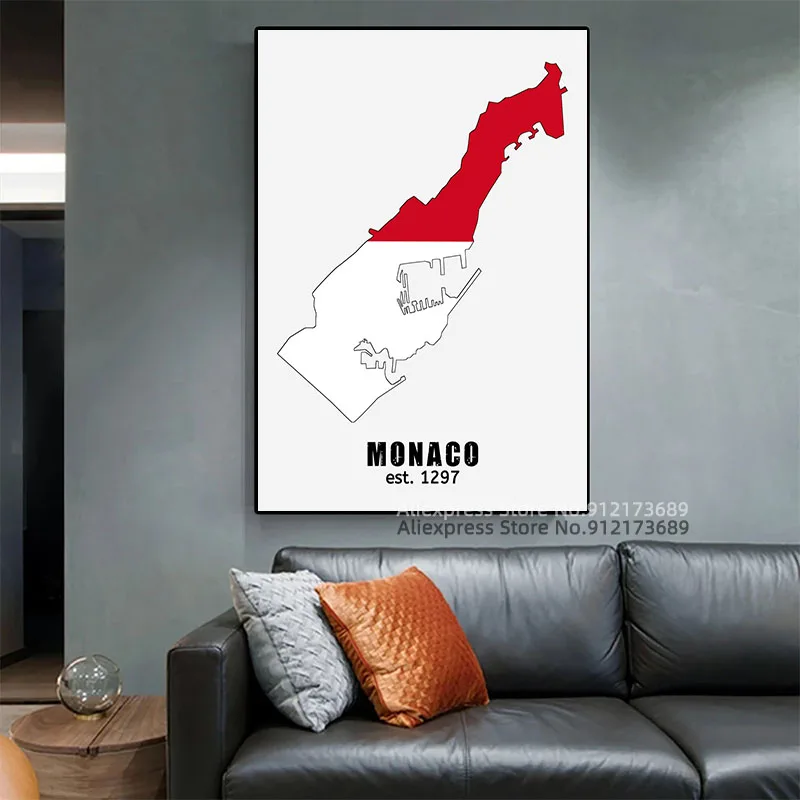 Карточки Монако плакат декоративные картины настенное искусство холст живопись
