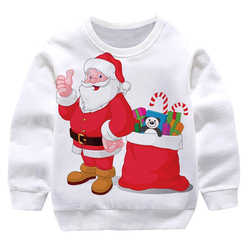

Merry Christmas Santa Claus Children Anime Print Clothes Kids Cartoon Hip Hop Sweatshirts Boys Girls Teens Pullovers Streetwear