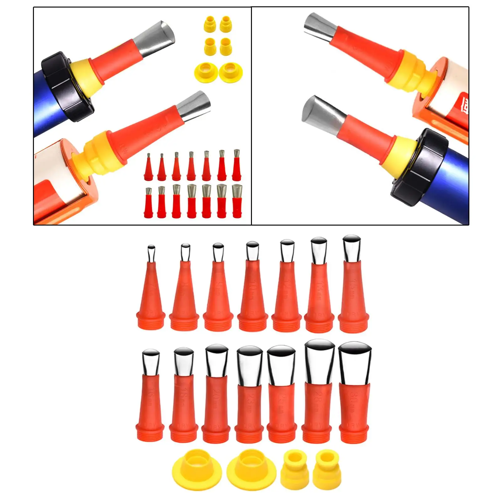 

18Pcs Steel Caulking Finisher Tool Nozzle Spatulas Filler Spreader Tool