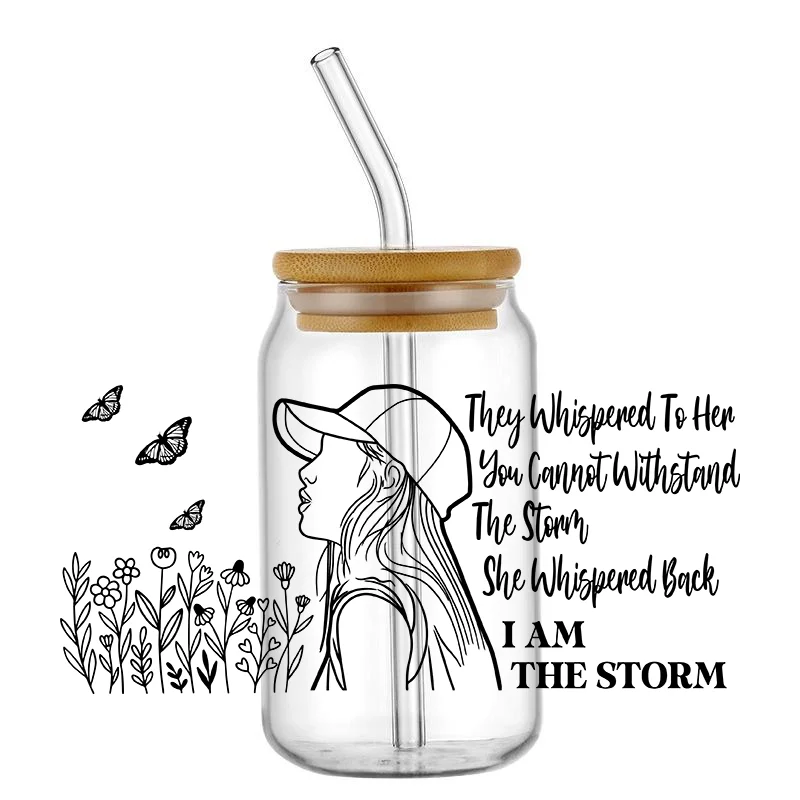 Позитивная Цитата Наклейки 3D UV DTF наклейки для стаканов переводные стекла