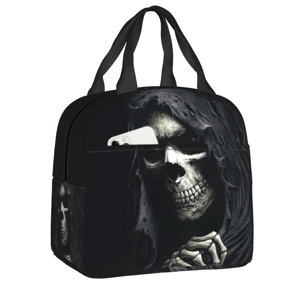 

Сумка для обеда с черепом смерти и черепом женская, термоохладитель в готическом стиле, водонепроницаемая Термосумка-тоут с изоляцией, сумка-мессенджер